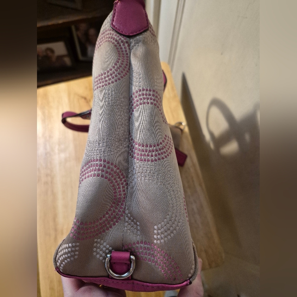 Coach Ashley Op Art Pink and Tan Satchel - Picture 12 of 12